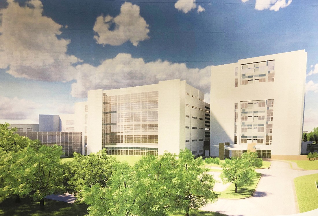 An artist&#39;s rendering of the six-story addition at Mayo Clinic Jacksonville.