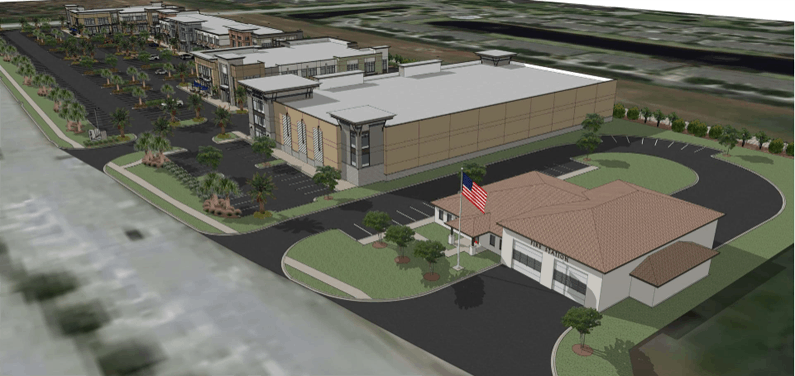An artist&#39;s rendering of Fire Station No. 63 at 7300 Gate Parkway.
