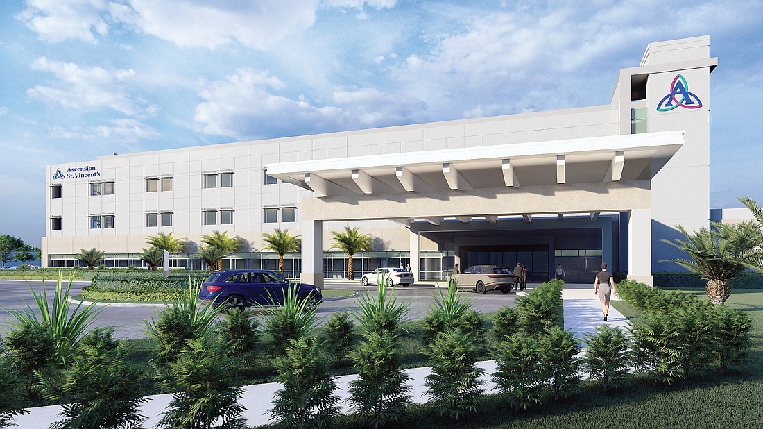 An artist&#39;s rendering of the Ascension St. Vincentâ€™s St. Johns County hospital