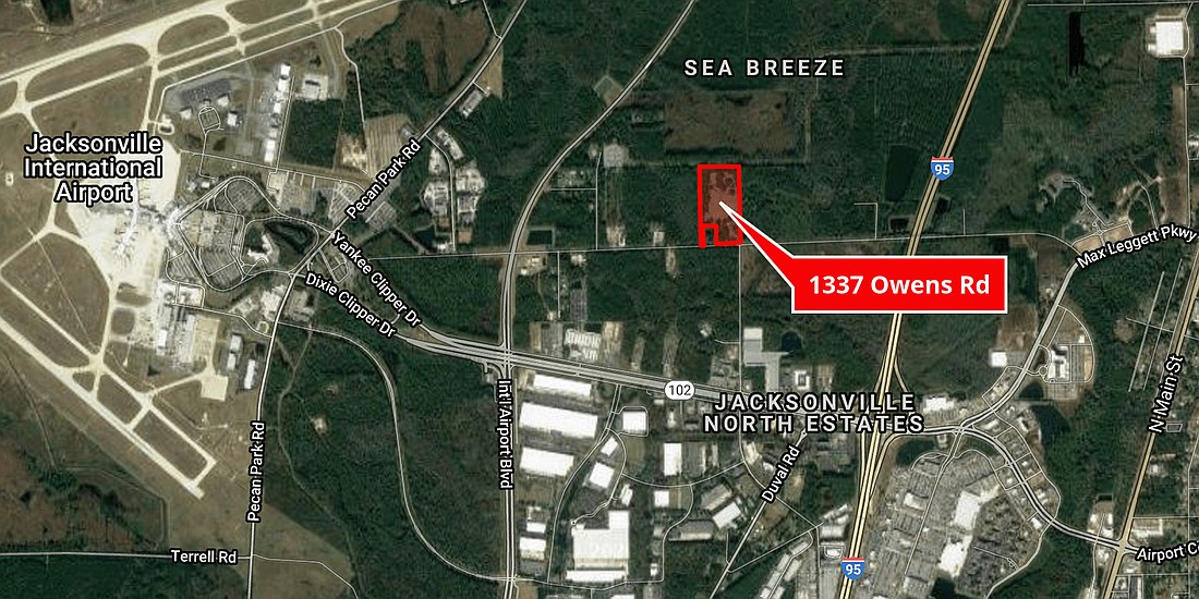 Land along Owens Road between Interstate 95 and Jacksonville International Airport was sold to Warehouse Rentals LLC.