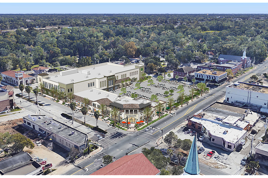East San Marco will be anchored by a 39,000-square-foot Publix that will be built above a parking garage.