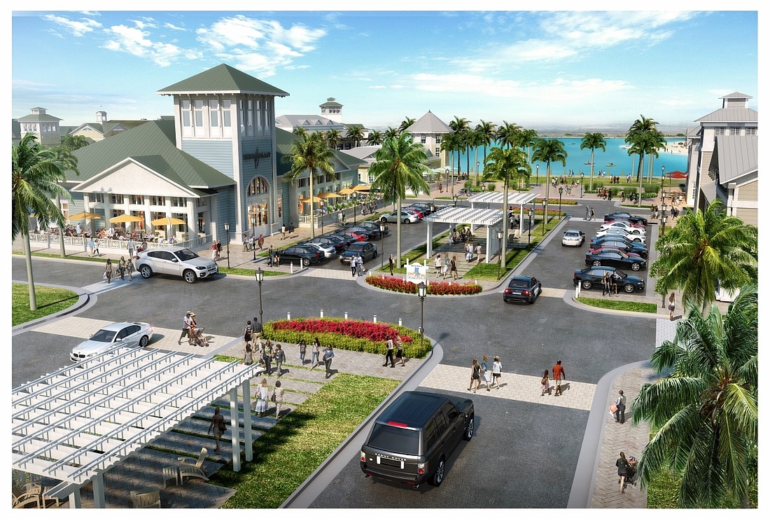 The retail village planned at Beachwalk in St. Johns County.