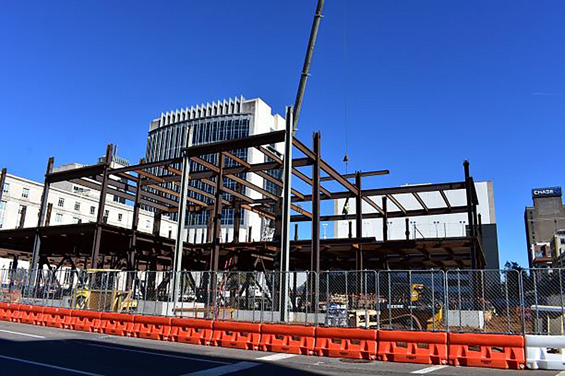 The new JEA headquarters building rises Downtown.