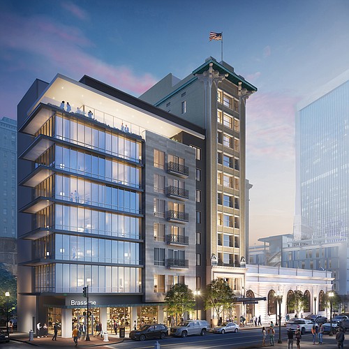 The planned redevelopment of the Laura Street Trio includes a 145-room Marriott Autograph Hotel with a restaurant, lounge, ground-floor retail and a bodega grocery store.
