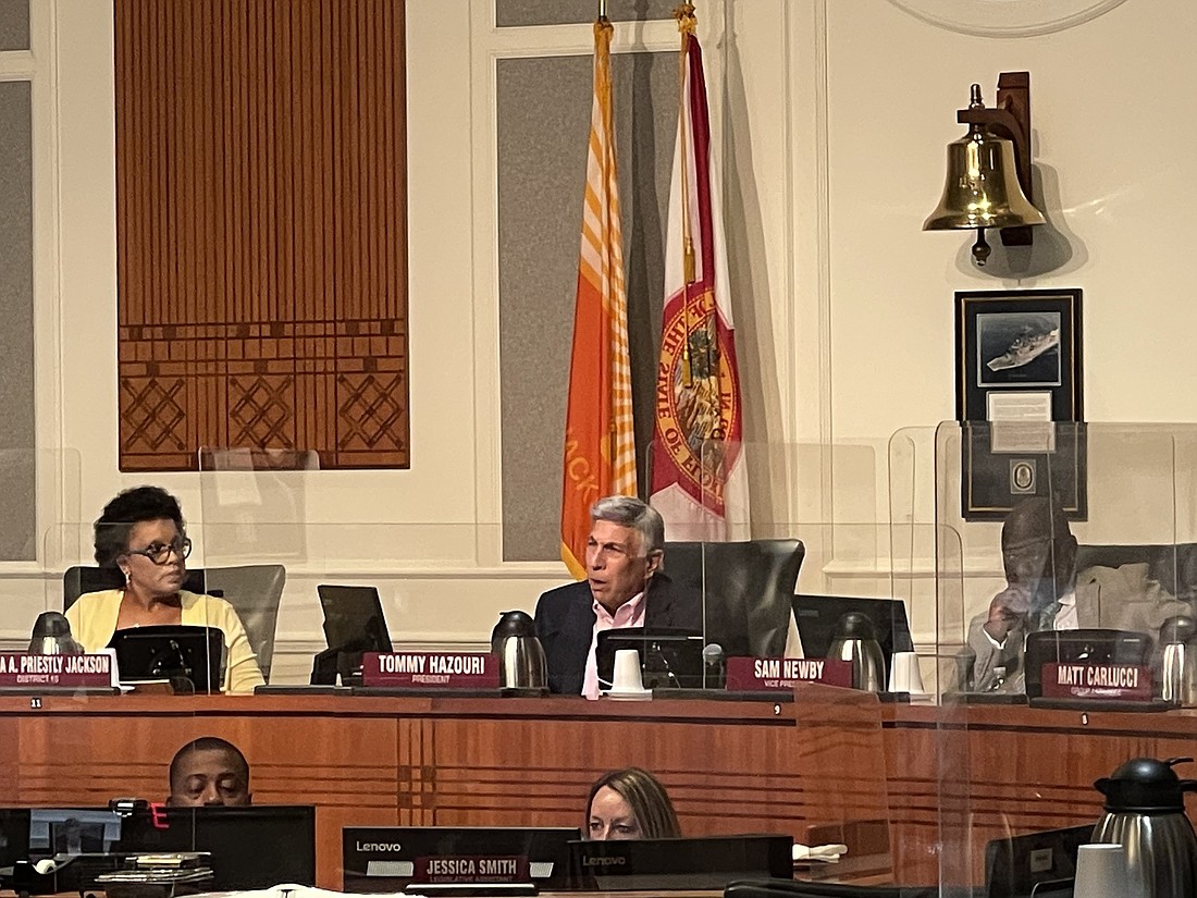 City Council President Tommy Hazouri at the  April 29 Committee of the Whole meeting about an increase and extension of the city&#39;s gas tax.