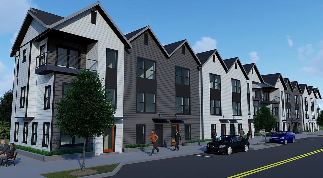 The Johnson Commons town houses planned for the Downtownâ€™s LaVilla neighborhood.Â