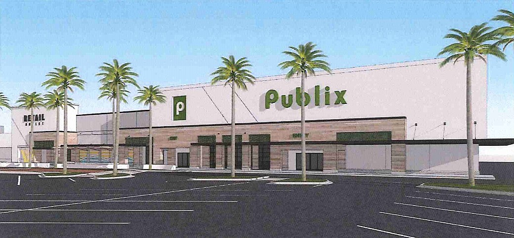 A rendering presented to the Neptune Beach Community Development Board in 2020 of the proposed Publix at 580 Atlantic Blvd. in Neptune Beach.