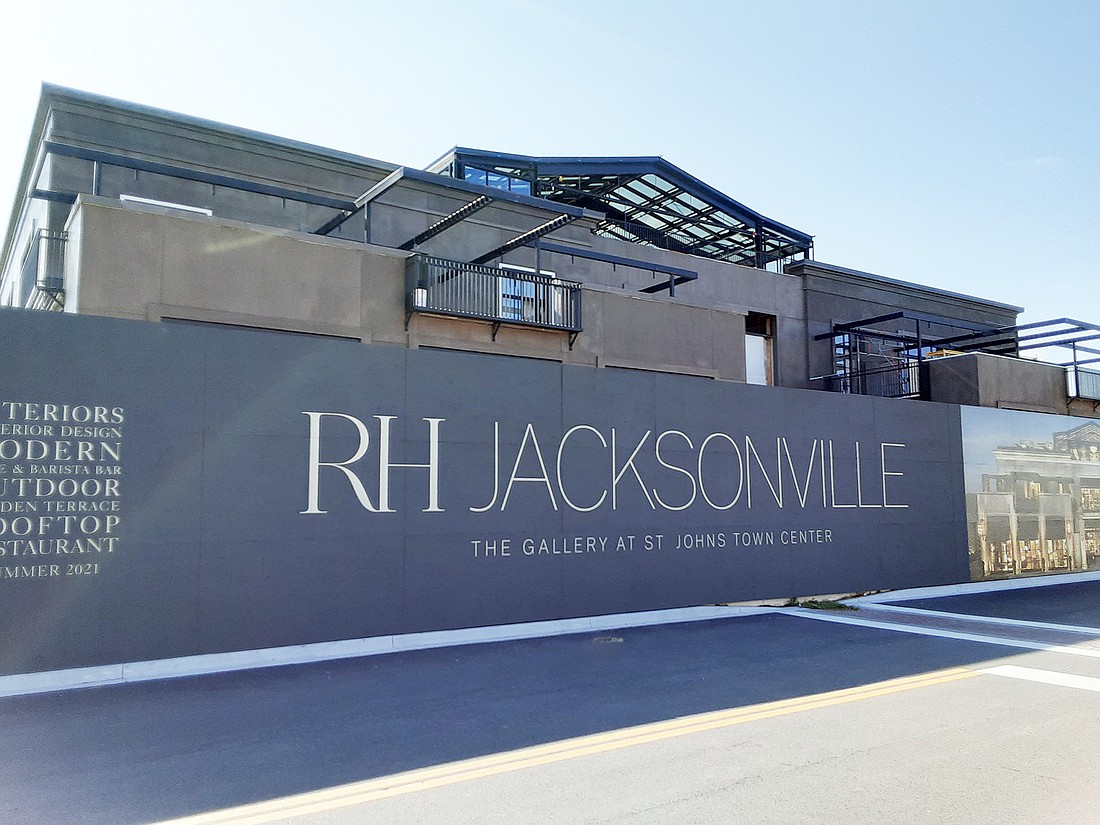 RH Jacksonville is under construction at St. Johns Town Center.