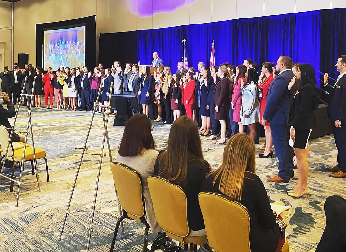 The 2021-22 Young Lawyers Division board of governors was sworn in at The Florida Bar annual meeting in Orlando.