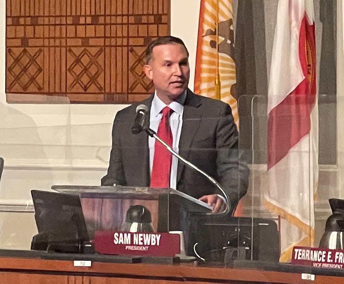Jacksonville Mayor Lenny Curry announces his proposed 2021-22 city budget to Council members at City Hall on July 20.
