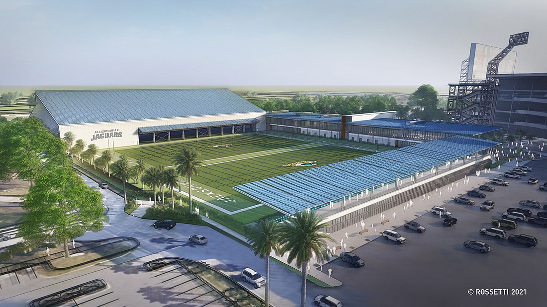 The city and the Jacksonville Jaguars would split the $120 million cost of the football performance center near TIAA Bank Field.