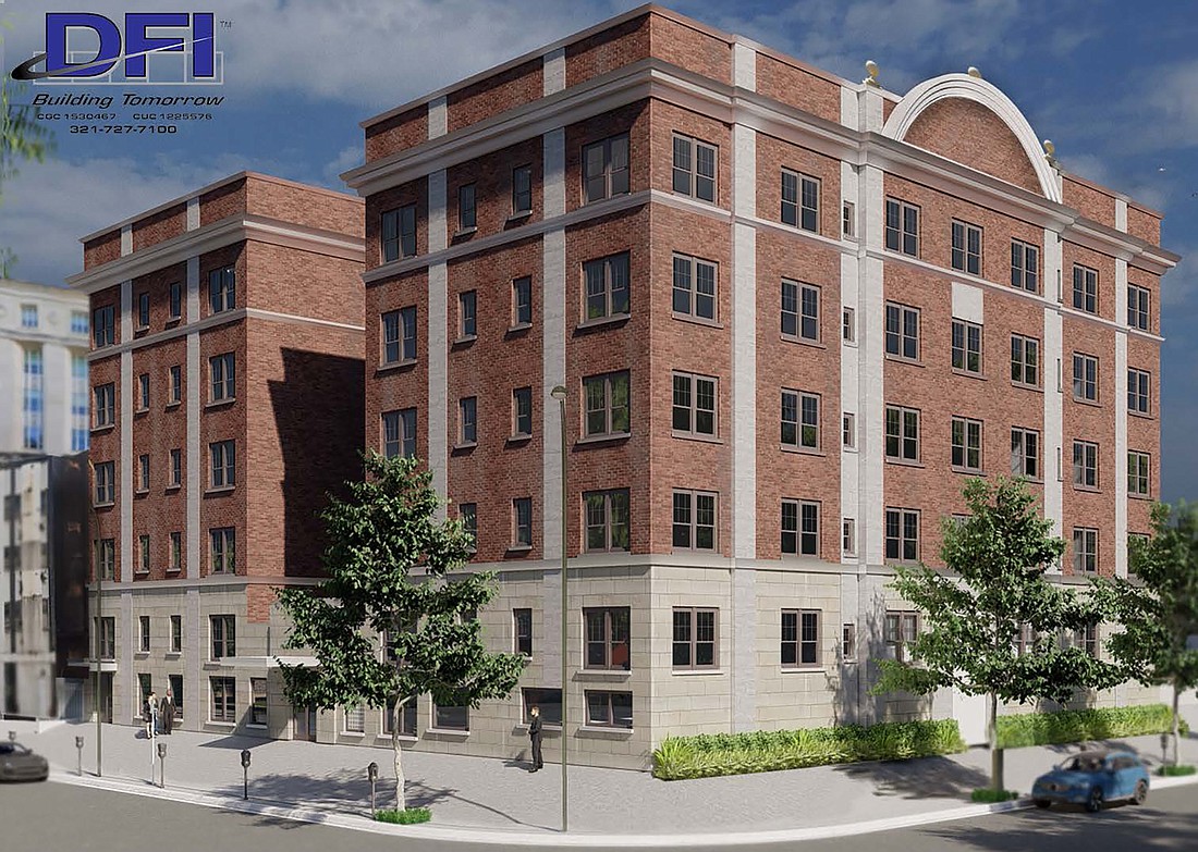 An artist&#39;s rendering of the renovated Ambassador Hotel at 420 N. Julia St.