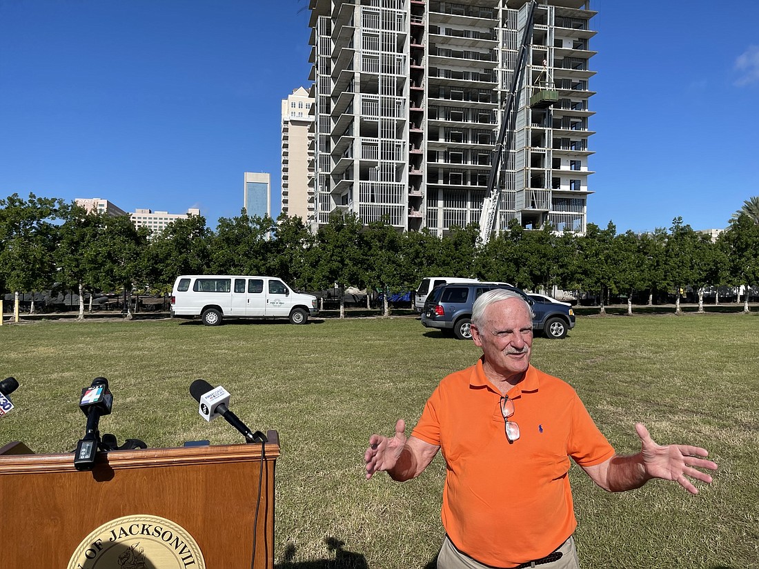 Jacksonville Riverfront Revitalization LLC co-manager Park Beeler said the implosion of the Berkman Plaza II is planned for Sunday, Nov. 14.