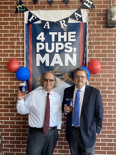 Eddie and Chuck Farah, in partnership with Intuition Ale Works, are raising money to help provide service dogs to veterans.