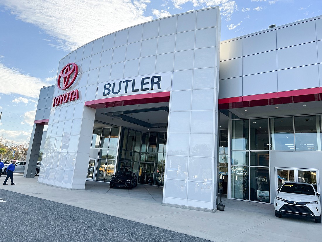 A temporary sign is up at Butler Toyota at 1290 Cassat Ave. in West Jacksonville. Butler Automotive Group purchased Ernie Palmer Toyota on Dec. 6.