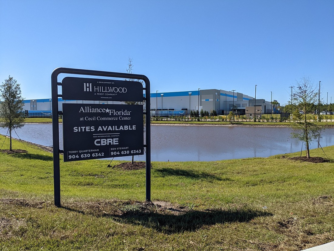 The Amazon facility at POW-MIA Memorial Parkway and Waterworks Street in AllianceFlorida.