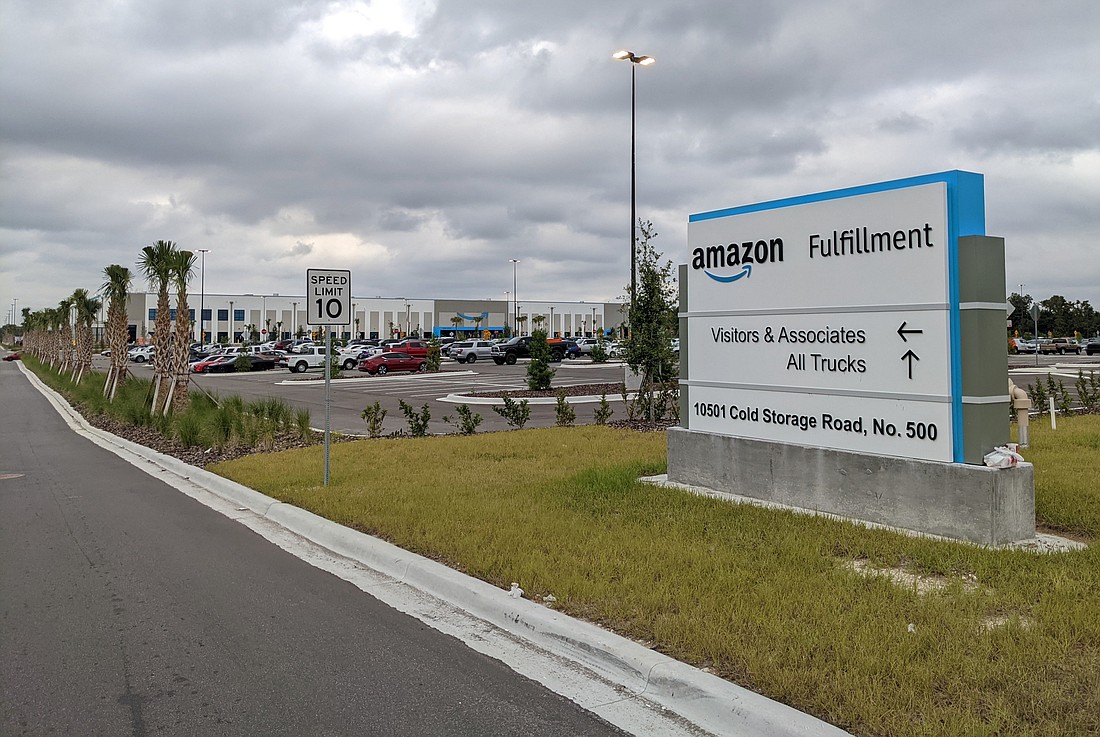 The 1.1 million-square-foot Amazon center at 10501 Cold Storage Road.
