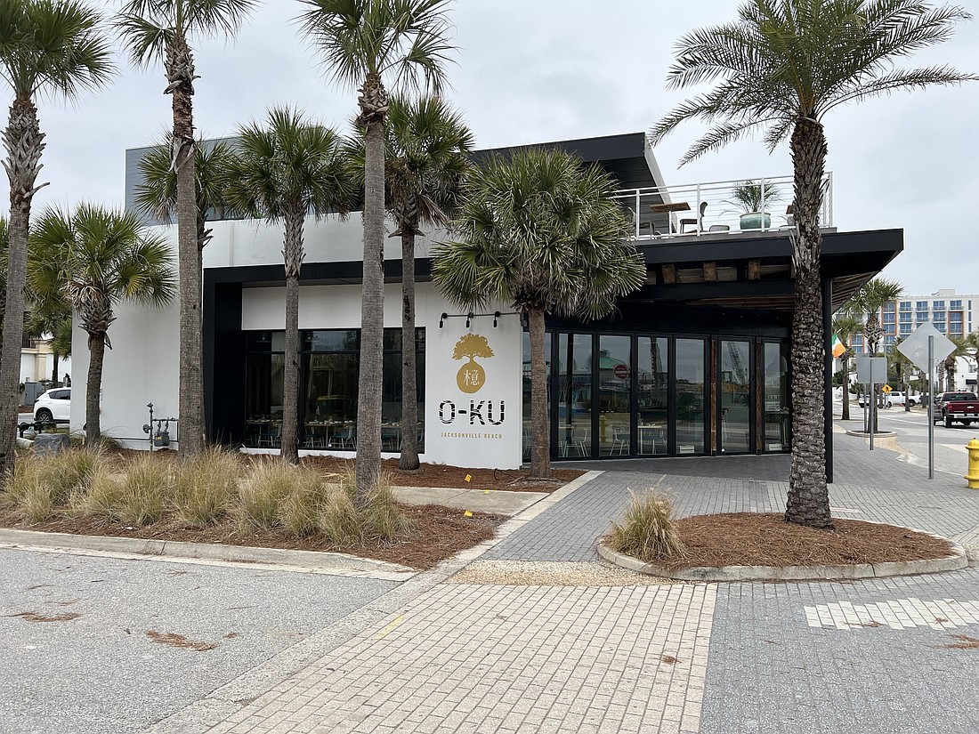 O-Ku restaurant offers one of the few opportunities to see the ocean when dining in Jacksonville Beach.