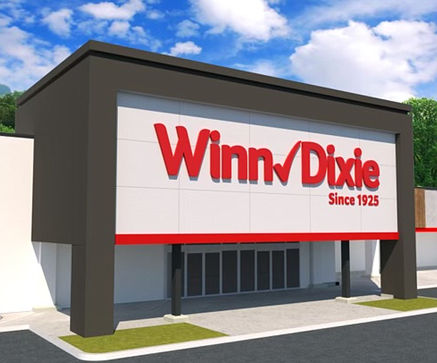 A rendering of the Winn-Dixie storefront for the grocery store in College Park.