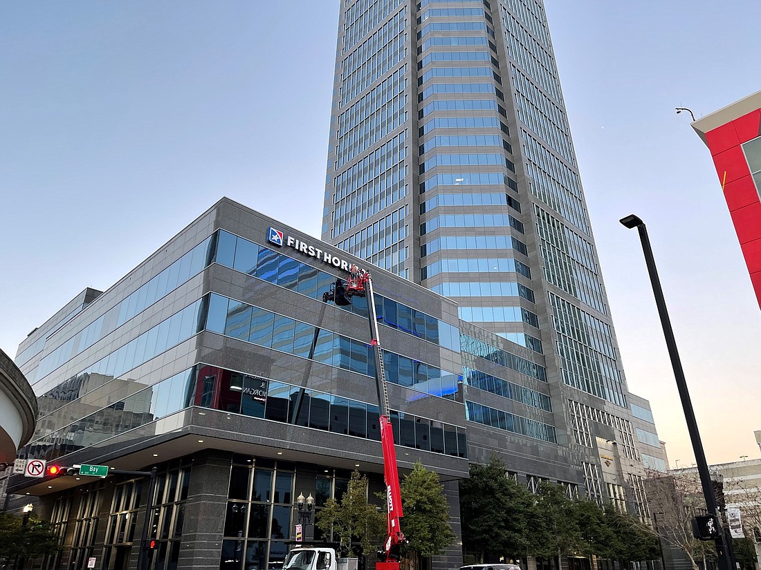 The First Horizon Corp. name was hoisted up on the five-story former IberiaBank building at 135 W. Bay St. Downtown in February. Soon after, TD Bank Group agreed to buy First Horizon for $13.4 billion.
