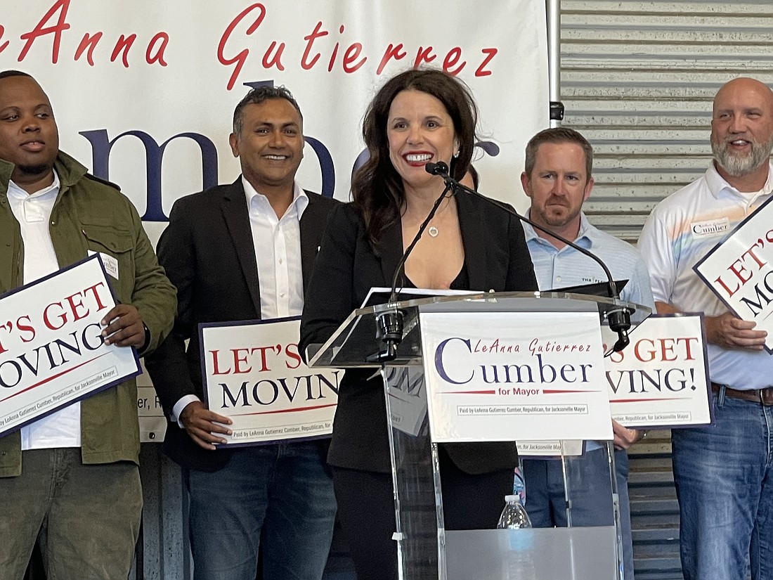 Jacksonville City Council member LeAnna Cumber announced her candidacy for mayor March 21.
