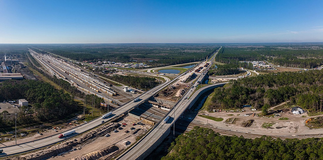 The Interstate 10 and U.S. 301 interchange in Jacksonville.