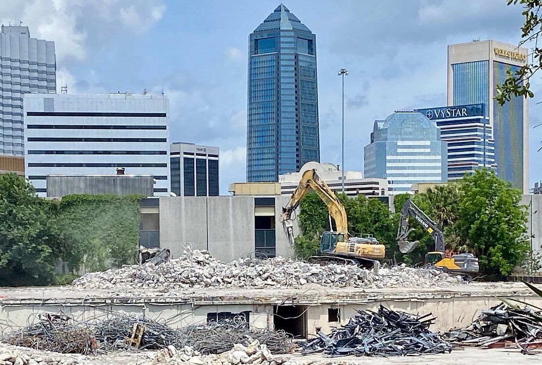Whole Foods Market is planned on the site of the former Florida Times-Union campus in Riverside Downtown. The last piece of the administration came down May 3.Â  (Photo by Scott Simpson)