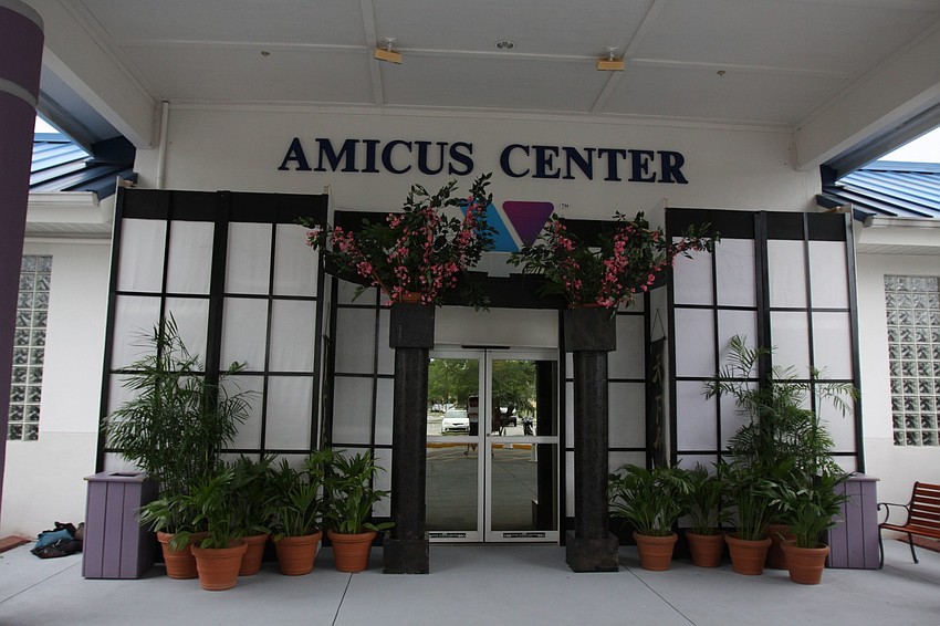 The entryway into the Amicus Center at the Frank Berlin Branch YMCA was decorated to go with the theme of the gala, â€˜Night of the Jade Butterflyâ€™.
