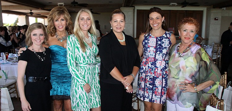 Cassie Nell with chairwomen Susan Short, Lauren Glassman, Leslie Cornell Anders, Lea Mei and Vicki Rollo