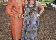 Chairs Wayne and Mindy Rollins with Bob the snake