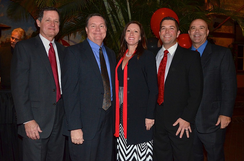 Ben Hatcher, Peter Giroux, Jessica and Nick Feather and Bill Marsh