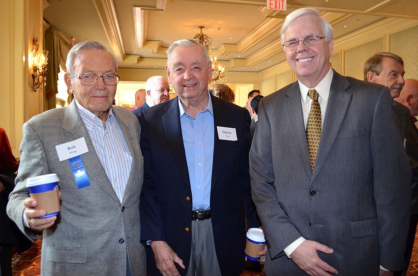 Bob King and Edwin Cox with featured speaker Darrell Ayers