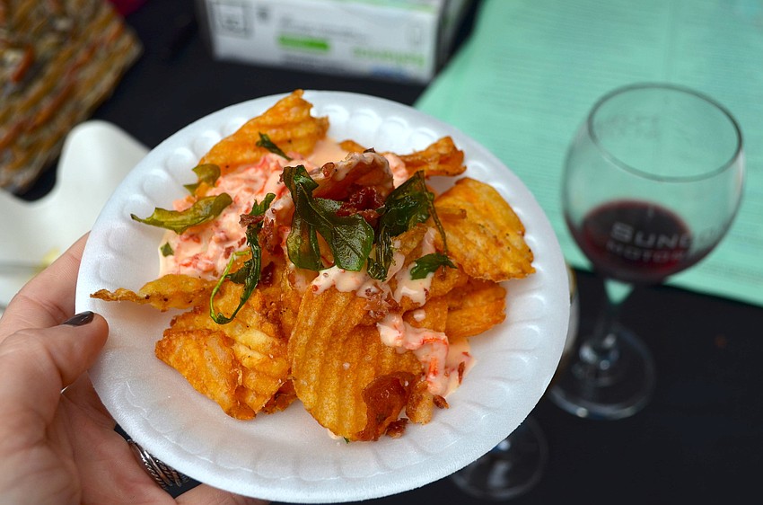 Sharkyâ€™s on the Pier prepared lobster nachos for guests.