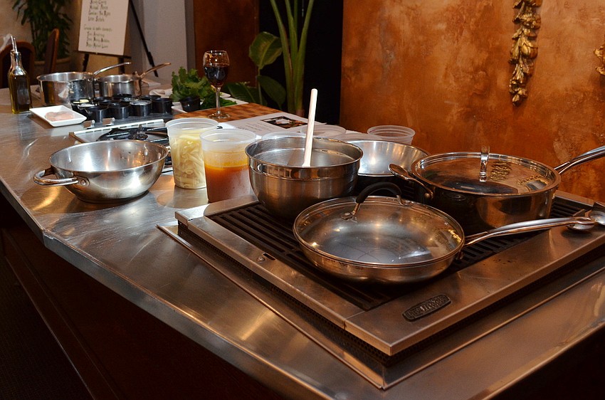 Mattisonâ€™s cook table is prepared for â€˜An Evening on the Riviera.â€™