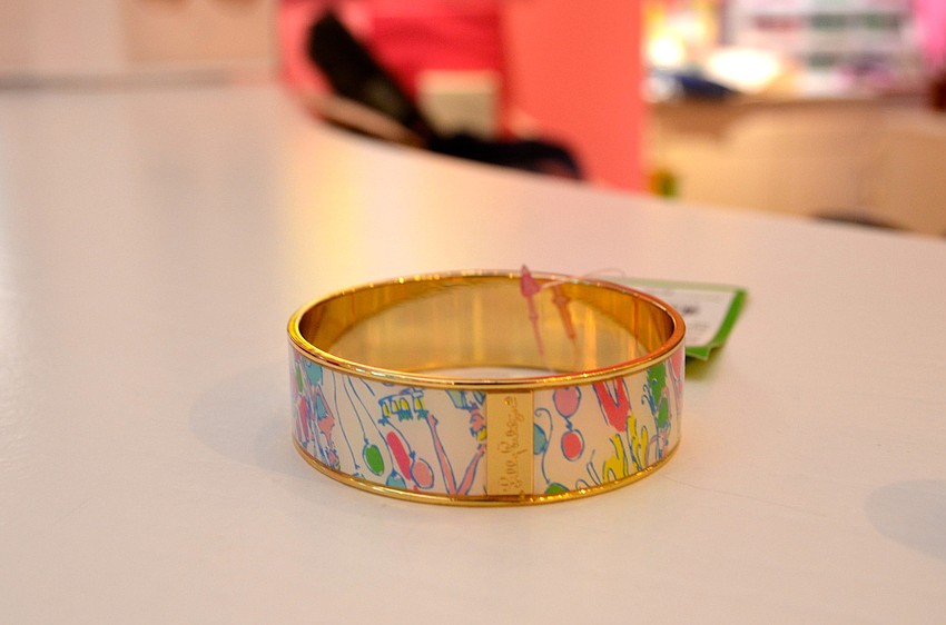 Guests who made purchases at the Lilly Pulitzer Sarasota Spring 2014 Launch Party received this printed bangle as a gift.