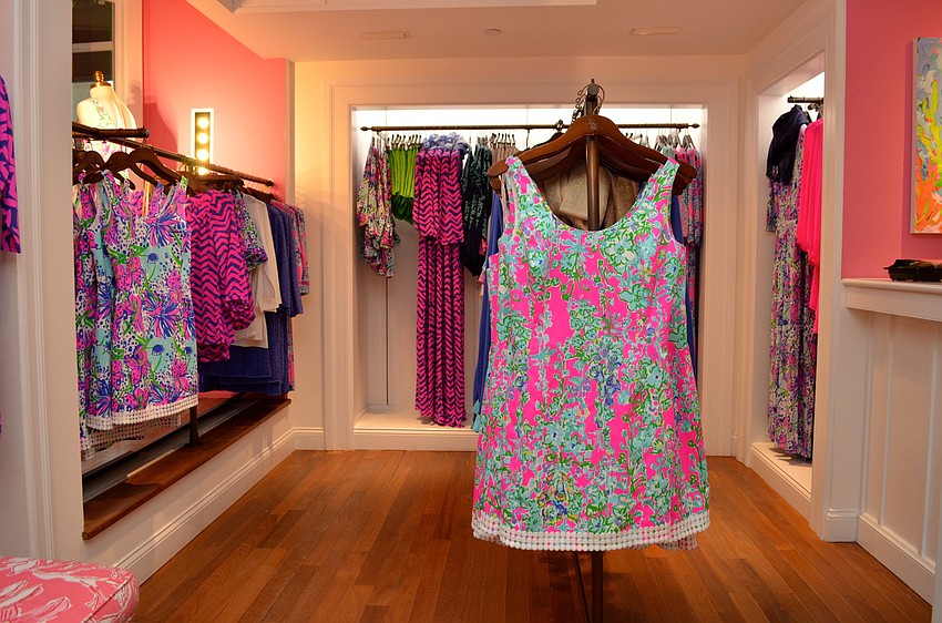 The Spring 2014 collection has launched at Lilly Pulitzer Sarasota â€” â€œPop Pink Southern Charmâ€ is a new print in the collection, as seen on this Eaton shift dress.
