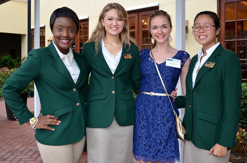 USF Sarasota-Manatee student ambassadors Ashley Metelus, Sarah Smith, Lauren Henry and Channing Kelly