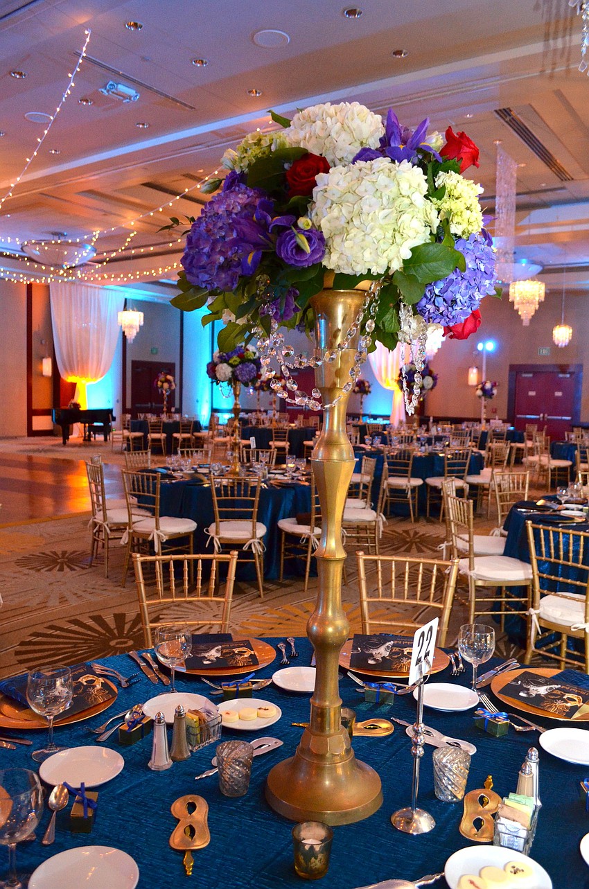 The table centerpieces at The Opera Gala 2014: A Masked Ball