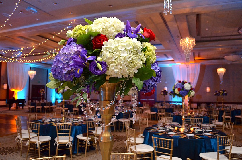 The table centerpieces at The Opera Gala 2014: A Masked Ball