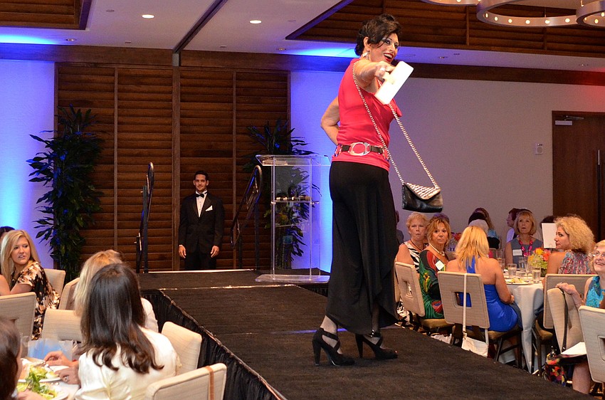 Sheri Nadelman models in the fashion show.