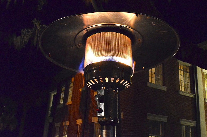The heat lamps kept guests warm at The Palm Ball at Bay Preserve.