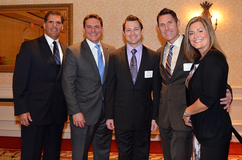 Tony Perre, Andrew Bar and Andy Spencer with Chris and Nicki Roode