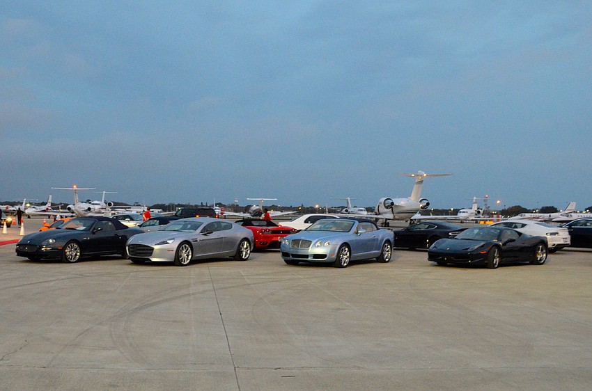 Exotic cars were on display at the Sarasota Exotic Car Fest Jet Port Reception Friday, Feb. 21, at Rectrix Aerodrome Center.