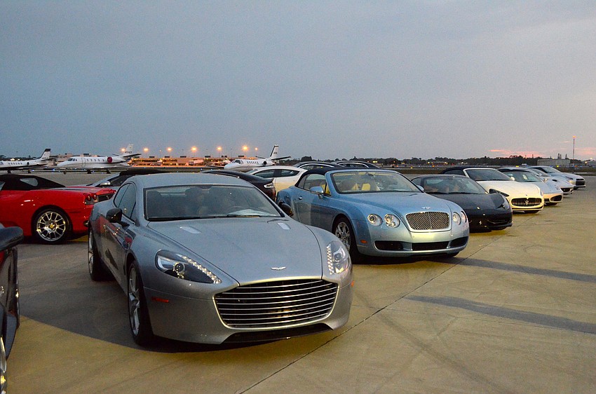 Exotic cars were on display at the Sarasota Exotic Car Fest Jet Port Reception Friday, Feb. 21, at Rectrix Aerodrome Center.