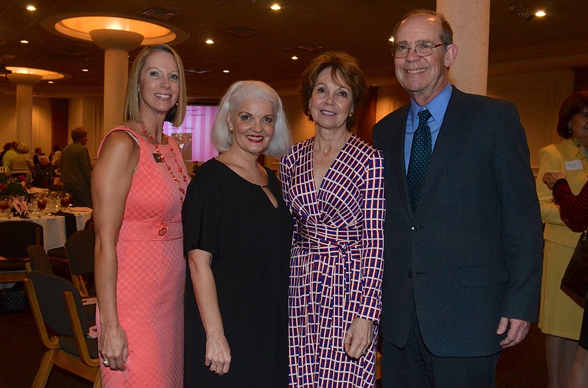 Heather Clark and Chairwoman Susan Powers with guest speakers Julie and David Eisenhower