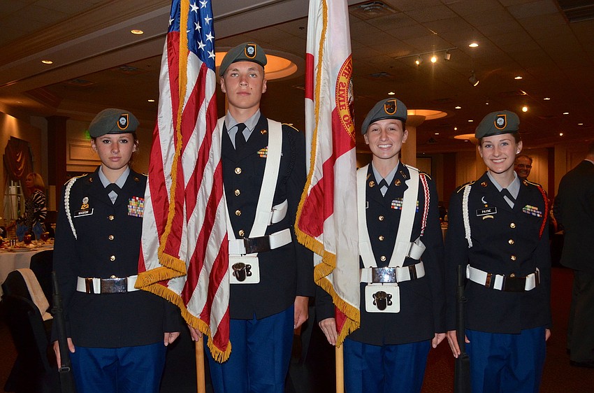 Sarasota Military Academy students Elsbeth Waskom, Brian Szkutnik, Emily Serra and Mackenzie Payne