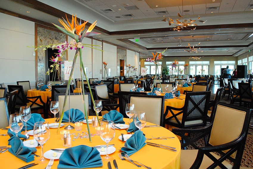 The ballroom at Sarasota Yacht Club for Sarasota Balletâ€™s â€˜Latin Variationsâ€™ gala honoring Teri Hansen.