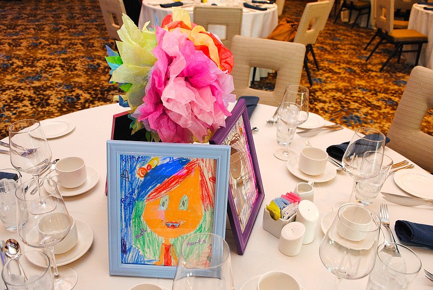 The girls at Girls Inc. made the centerpieces for the luncheon.