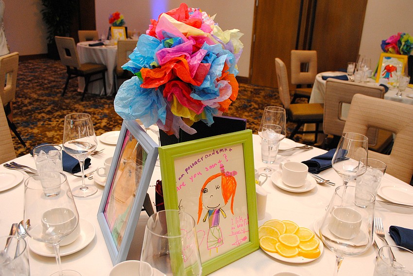 The girls at Girls Inc. made the centerpieces for the luncheon.
