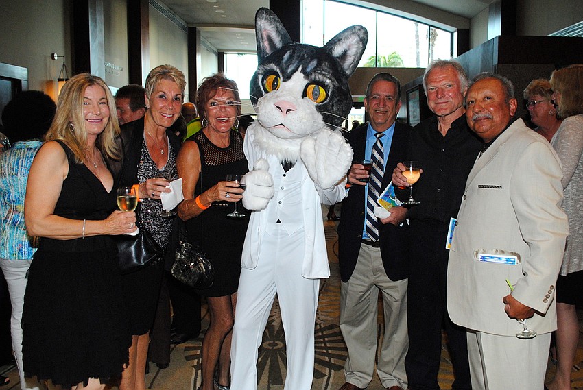 Susan Logan, Judy Dannewitz, Ina Curless, Anthony the Cat, Bob Dannewitz, Joseph Schacher and Jose Gomez